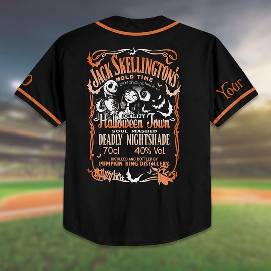 Personalized Jack Skellington Custom Halloween Baseball Team Jersey Shirt