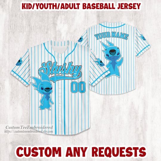 Custom Stitch & Angel Baseball Jersey, Lilo & Stitch Experiments Design for All Ages