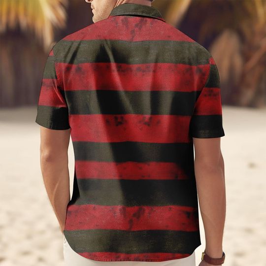 Halloween Freddy Krueger Button Shirt, Horror Characters Short, Halloween Cosplay T-Shirt, Nightmare on Elm Street Shirt, Horror Shorts