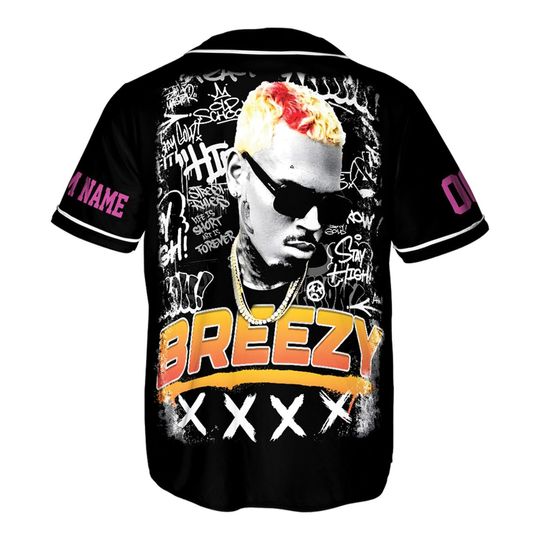 Personalized Chris Brown Tour Jersey, Breezy Bowl 2025 Baseball Shirt, Custom Fan Merch, R&B Concert Outfit, Unisex Music Jersey