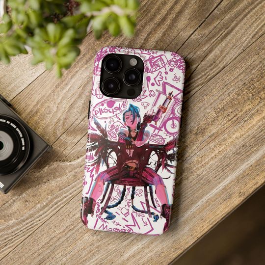 Jinx Arcane iPhone Case - Graffiti Punk Style Protective Cover