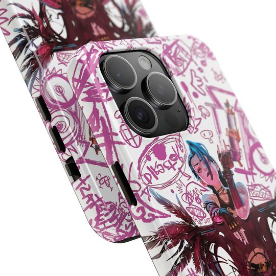 Jinx Arcane iPhone Case - Graffiti Punk Style Protective Cover