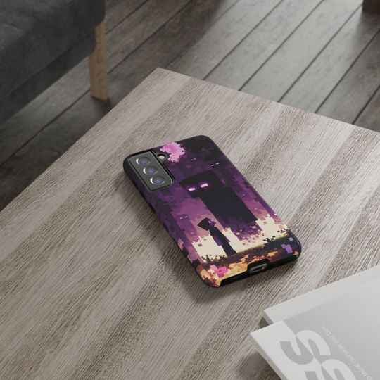 Enderman Pixel Art iPhone Flexi Case for Minecraft Game Fans