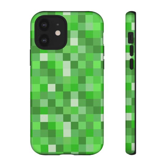 Pixelated Green iPhone Tough Case Inspired by Minecraft for iPhone