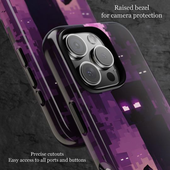 Enderman Pixel Art iPhone Flexi Case for Minecraft Game Fans
