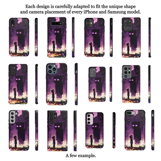 Enderman Pixel Art iPhone Flexi Case for Minecraft Game Fans