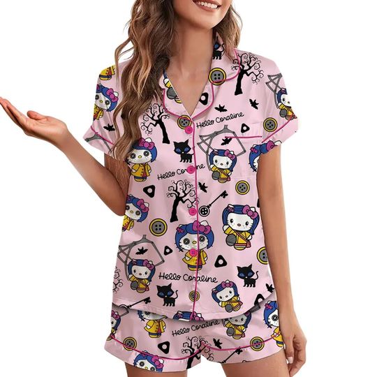 Coraline Halloween Pajamas Set Long