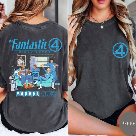 Double Sided Fantastic Four First Steps Shirt, Marvel Fantastic Four Character Shirt