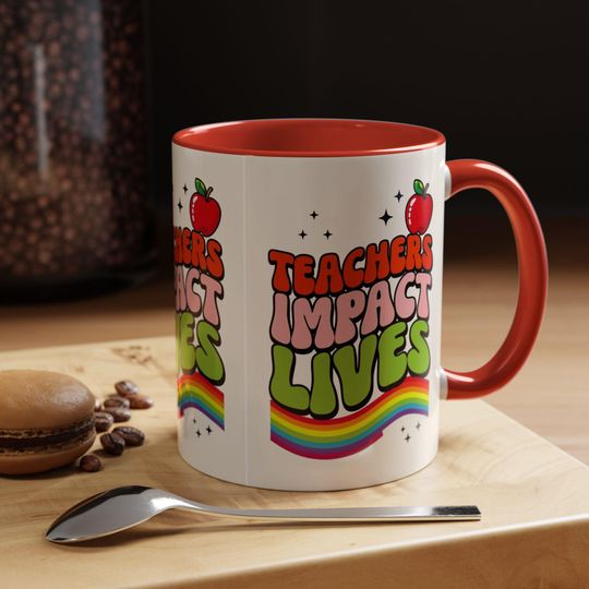 Rainbow Teacher Coffee Mug  Fun Gift for Educators, Teacher Appreciation, Back to School, Classroom Decor, Mug