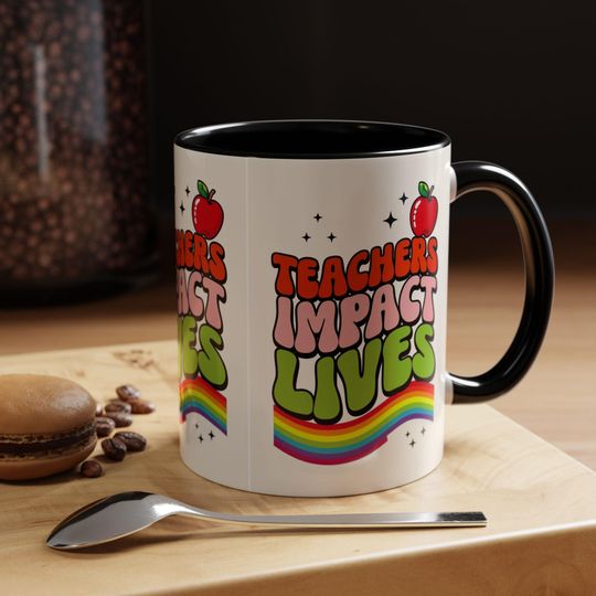 Rainbow Teacher Coffee Mug  Fun Gift for Educators, Teacher Appreciation, Back to School, Classroom Decor, Mug