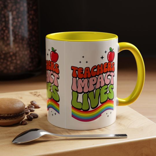 Rainbow Teacher Coffee Mug  Fun Gift for Educators, Teacher Appreciation, Back to School, Classroom Decor, Mug
