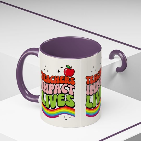 Rainbow Teacher Coffee Mug  Fun Gift for Educators, Teacher Appreciation, Back to School, Classroom Decor, Mug