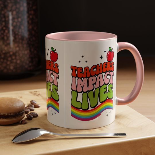 Rainbow Teacher Coffee Mug  Fun Gift for Educators, Teacher Appreciation, Back to School, Classroom Decor, Mug