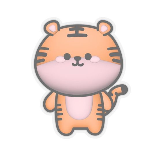 Cute Tiger Kiss-Cut Stickers - Fun Animal Decals for Laptops, Water Bottles
