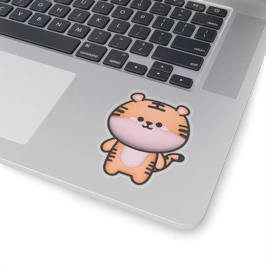 Cute Tiger Kiss-Cut Stickers - Fun Animal Decals for Laptops, Water Bottles