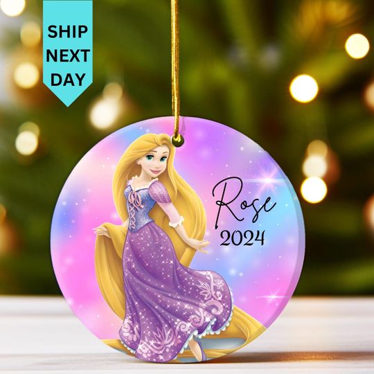 Personalized Rapunzel Christmas Ornament, Custom Rapunzel Christmas Ornament