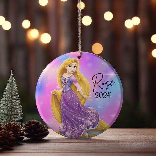 Personalized Rapunzel Christmas Ornament, Custom Rapunzel Christmas Ornament