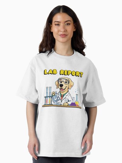 Labrador Chemist at Work Cute Dog Scientist Oversized T-Shirt