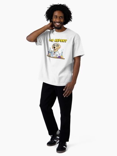 Labrador Chemist at Work Cute Dog Scientist Oversized T-Shirt
