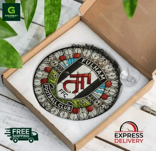 Fulham Football Team Stained Glass Suncatcher Window Hanging Decor