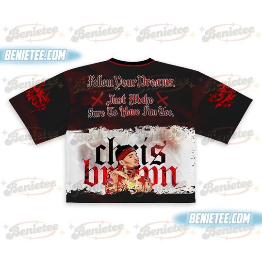 Vintage Chris Brown Bootleg Tour Croptop Baseball Jersey