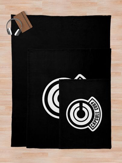 Capsule Corp Logo (White) Throw Blanket, Gift for Fan, for All Age