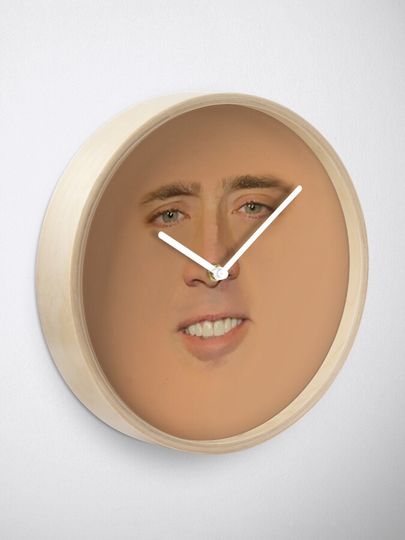 Nicolas cage Giant Face Clock, Funny Wall Clocks Decor