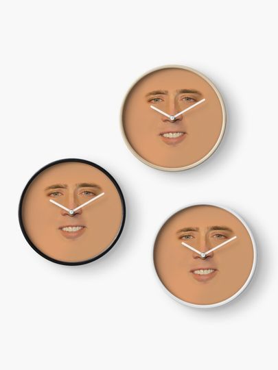 Nicolas cage Giant Face Clock, Funny Wall Clocks Decor