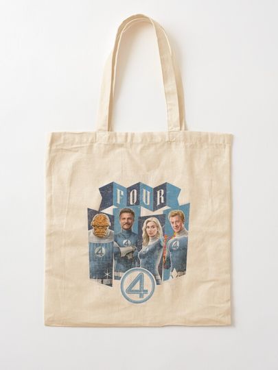 Marvel The Fantastic Four Vintage Style First Steps Team  Tote Bag