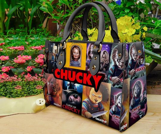 Chucky Halloween Leather Handbag, Horror Leather Bag, Shoulder Bag, Gift For Mom