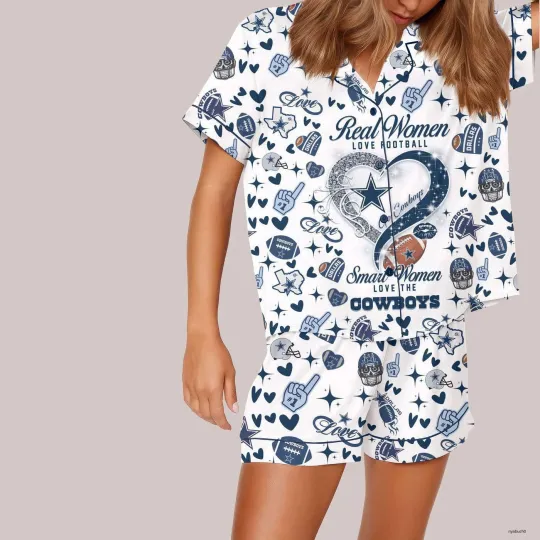 Dallas Cowboys Premium Women Short Pajamas Breathable Summer Nightwear All Size