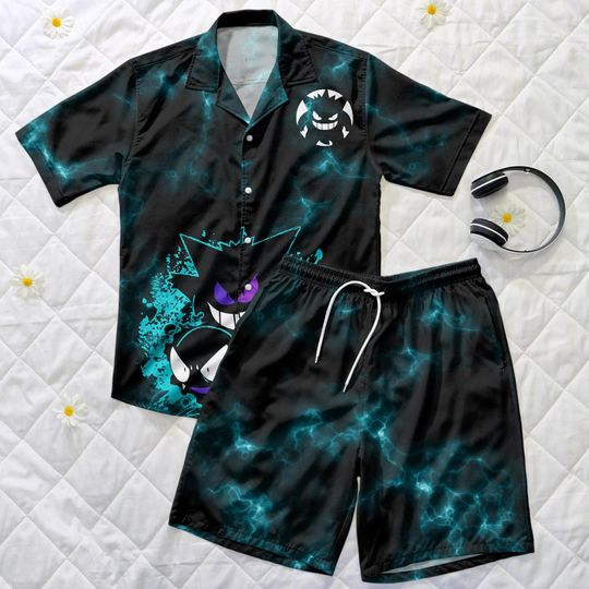 Gengar Hawaiian Shirt - Ghost Type Inspired Button Up