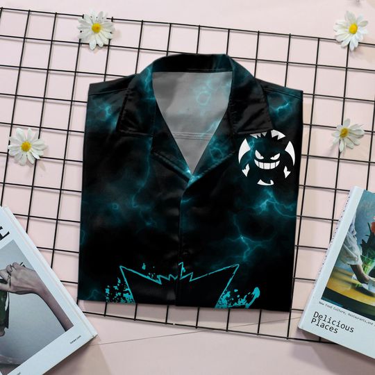 Gengar Hawaiian Shirt - Ghost Type Inspired Button Up