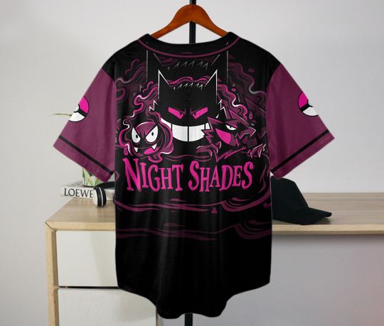 Gengar Baseball Jersey | Cute Anime | Funny Graphic | Birthday Gift