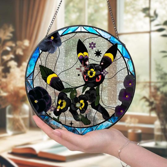 PKM Glass Suncatcher Electric Bloom Window Art Gift for Collectors Home Decor