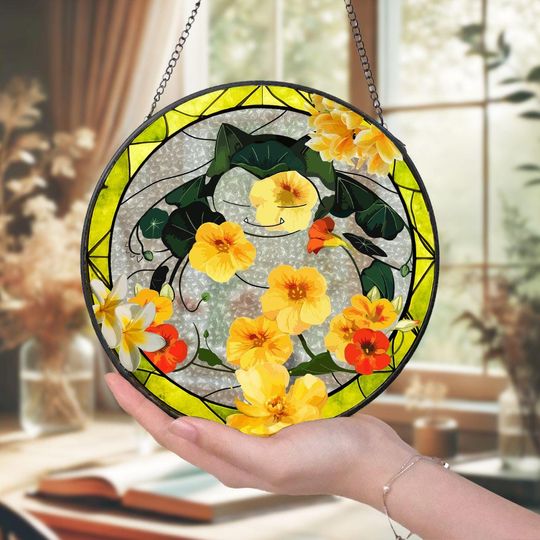 Haunted Night PKM Glass Suncatcher, Legendary Ghost Window Art