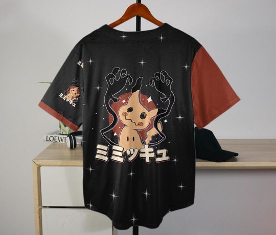 Mimikyu Baseball Jersey Cute Anime Ghost Kawaii Sportswear Baseball Gift Fans