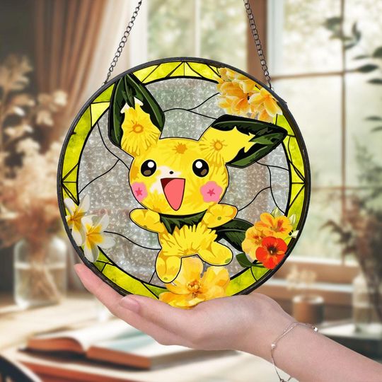 Haunted Night PKM Glass Suncatcher, Legendary Ghost Window Art