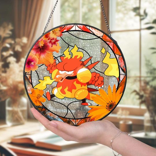 PKM Glass Suncatcher, Sunflower-Inspired Window Art