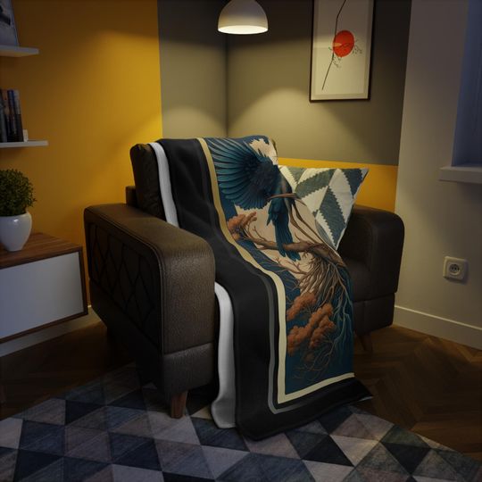 Elegant Heron Plush Fleece Blanket