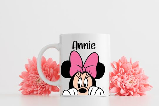 Personalized Minnie Mug, Minnie Mickey mug with pre-name, personalized ceramic mugs