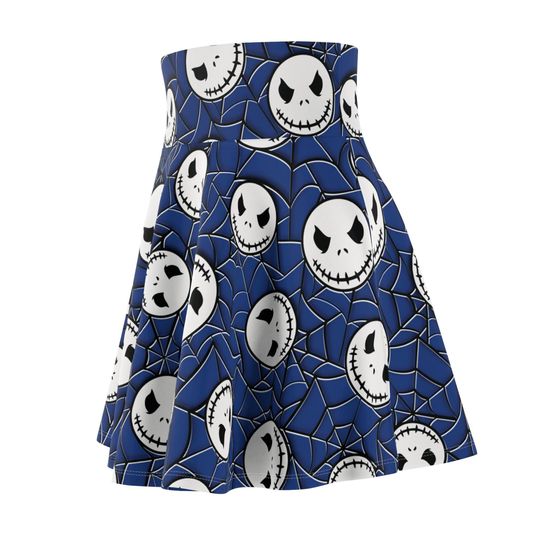 Blue Gothic Skater Skirt, Jack Skellington Inspired Mini Skirt