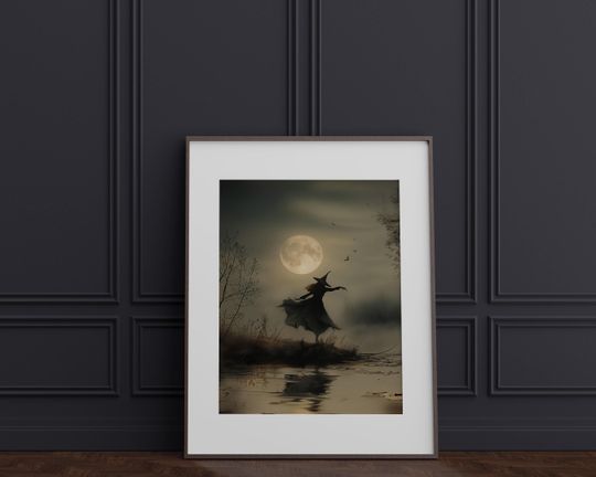 Halloween Witch Wall Art Print, Witchy Decor