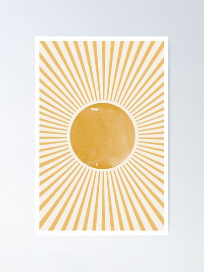 Retro Sun Mid Century Modern Poster