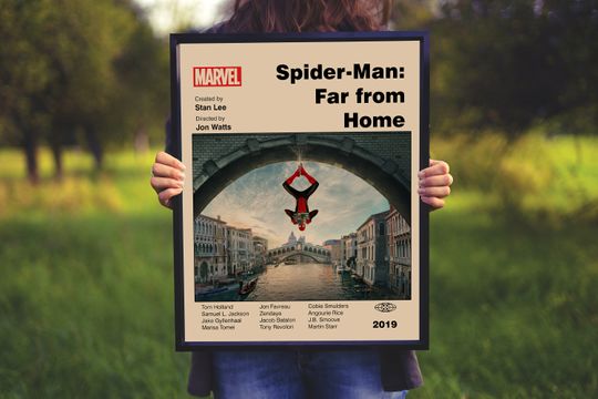 Spider-Man Poster – Mid Century Modern Minimalist Marvel Wall Art