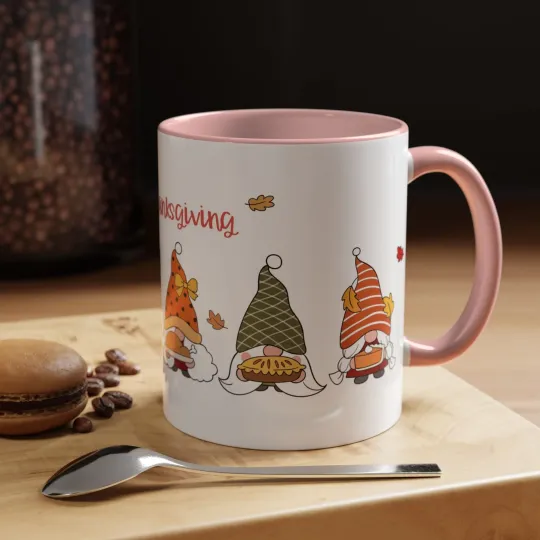 Thanksgiving Accent Mug, Fall Harvest Coffee Cup, Autumn Home Decor