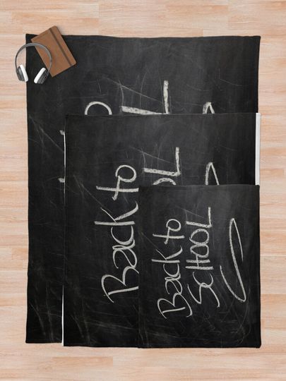 Back to School, Black Board Throw Blanket