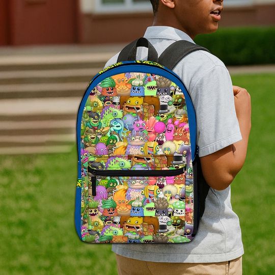 Monsters Kids Backpack, My Singing Monsters Backpack, Fun Monster Backpack, Back To School Gift
