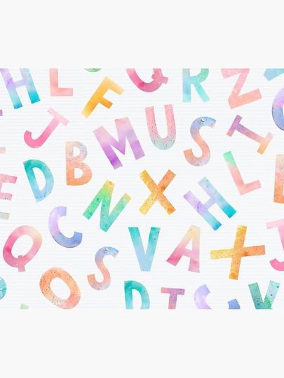 Pastel Alphabet Throw Blanket