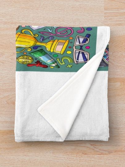 Funny Back to school doodle set design Throw Blanket